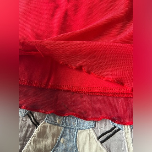 Cute Soft Girl Elegant Red Women's Lace Trim Romantic Girlie Skirt Small - Picture 3 of 6